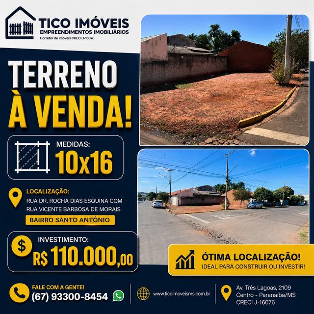TERRENO RUA DR ROCHA DIAS - terreno à venda em Paranaíba - MS