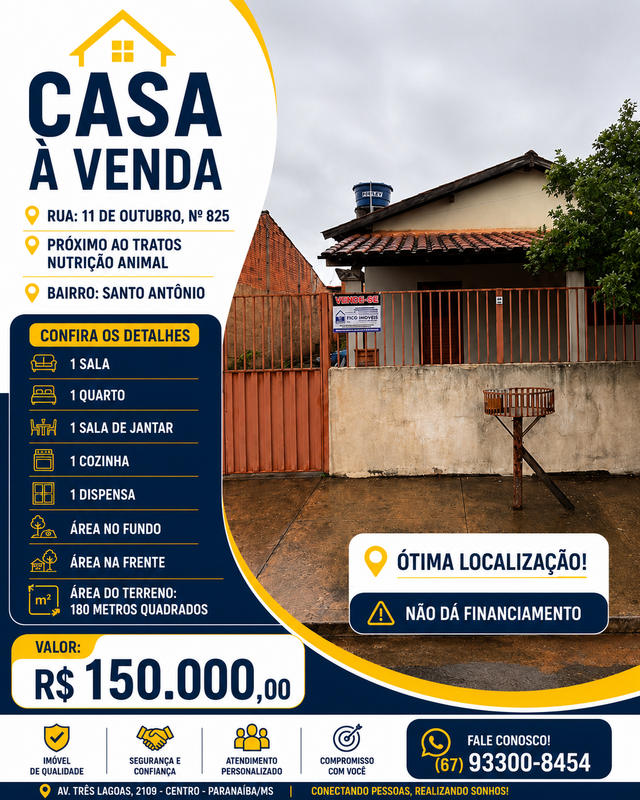 Rua 11 de Outubro, nº 825 - loja à venda em Paranaíba - MS