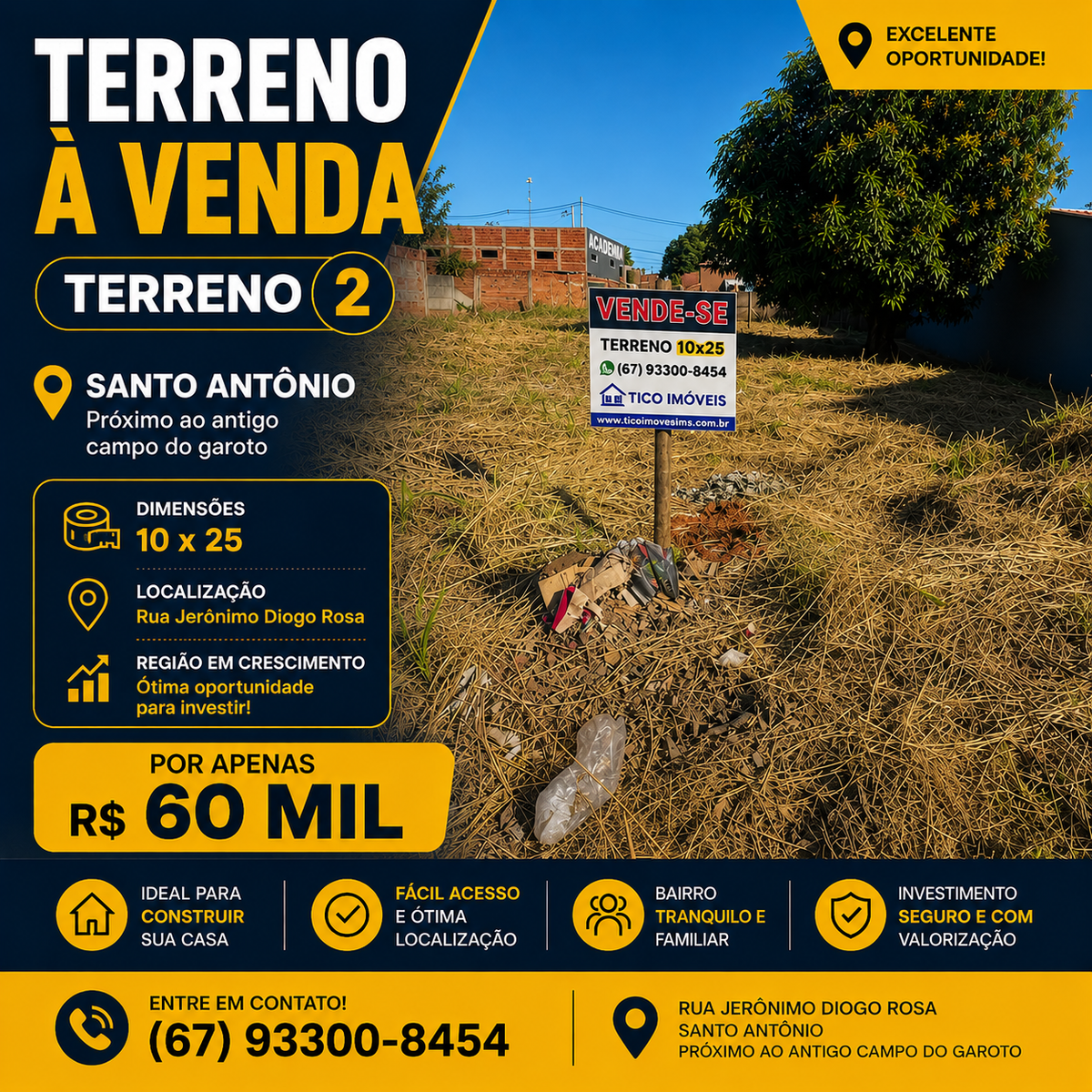 Terreno 2 Rua Jerônimo Diogo Rosa