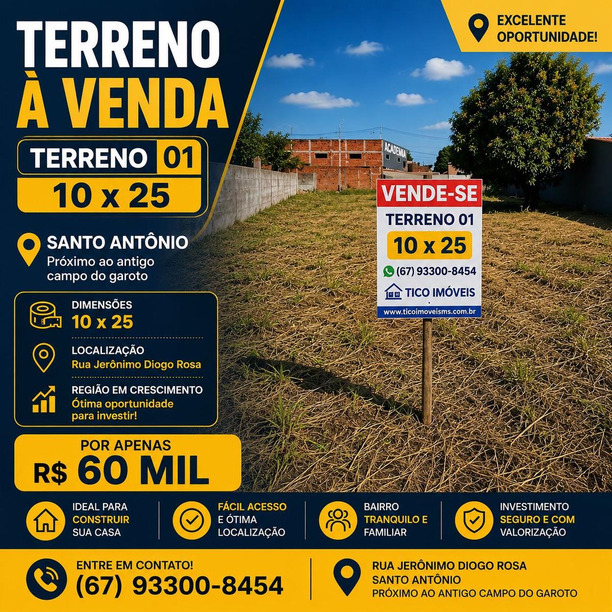 Terreno 01 Rua Jerônimo Diogo Rosa